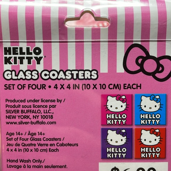 24HR DROP ⬇️ Hello Kitty Glass Coaster Set - Picture 3 of 3